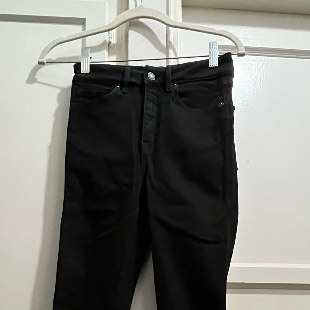 Free People We the free hi rise skinny distressed hem jeans ink black size 26 - Picture 4 of 14